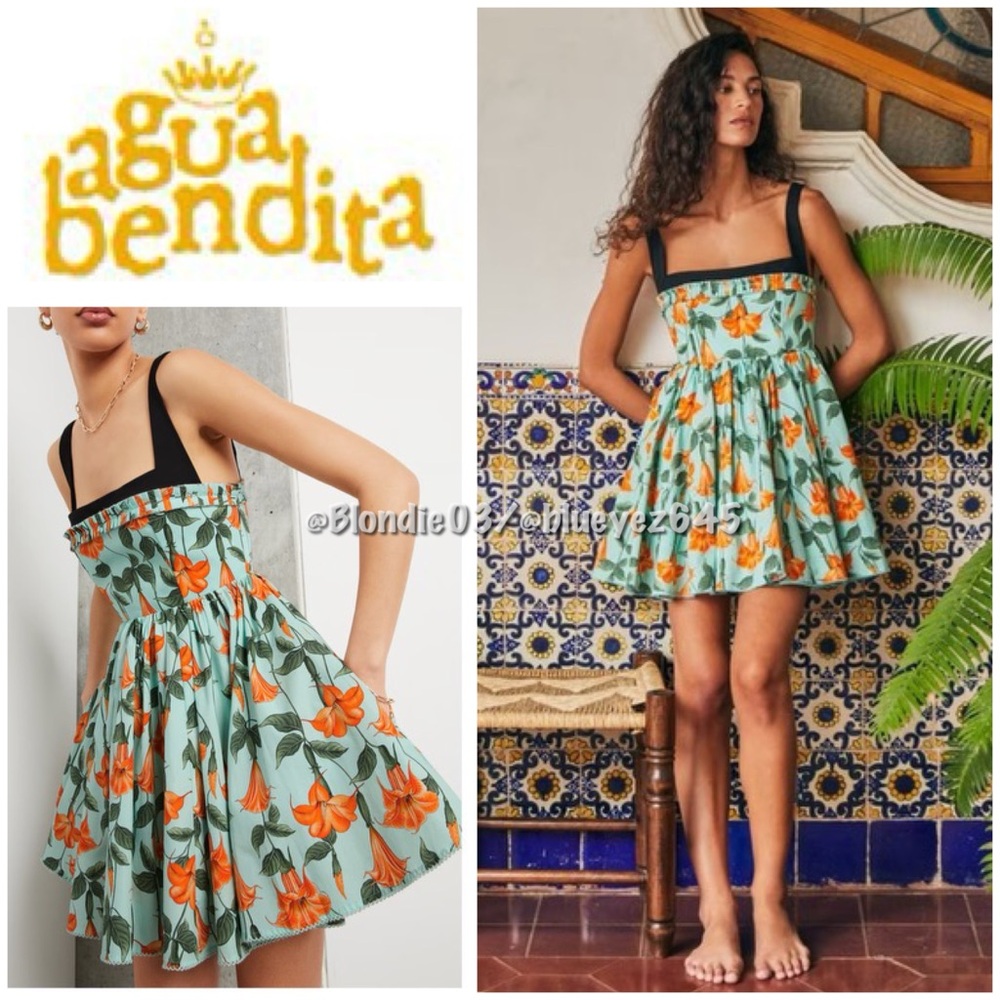 Agua by Agua Bendita “Hierrbabuena sabanero dorado” dress M NWT